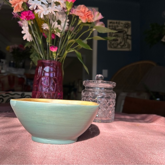 Lipper International Lacquered Bamboo Square Matte Turquoise Decorative Bowl - Picture 1 of 8